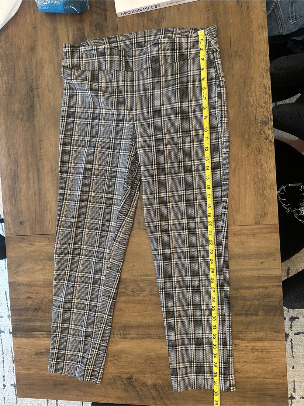 Women's Plaid Tailored Trousers - Gray/Brown